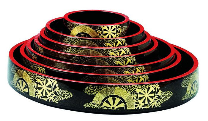 Lacquerware Sushi Oke Kaza 18x6cm / The Oriental Shop.