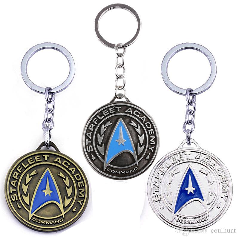 2019 Movie Star Trek Keychains Star Fleet Logo Round Alloy Pendant Keyring  Movie Star Trek Shield Antique Bronze Plated Academy Badge Keychain From.