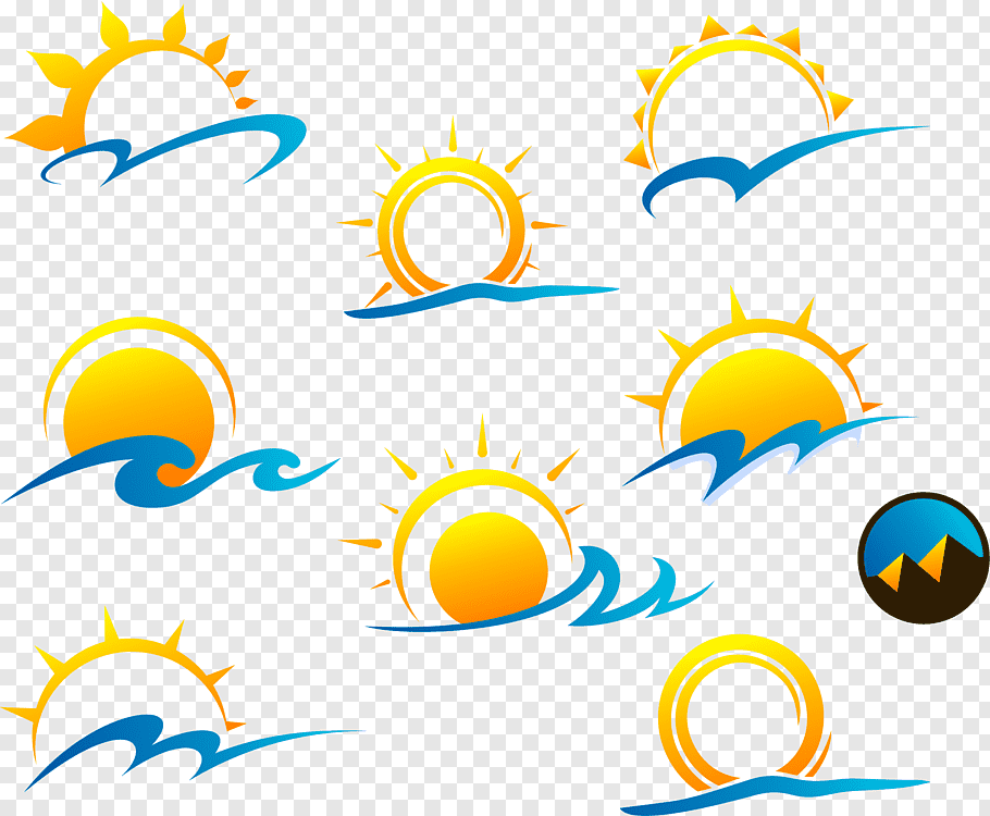 Sun and waves illustrations, Euclidean Logo, sun free png.