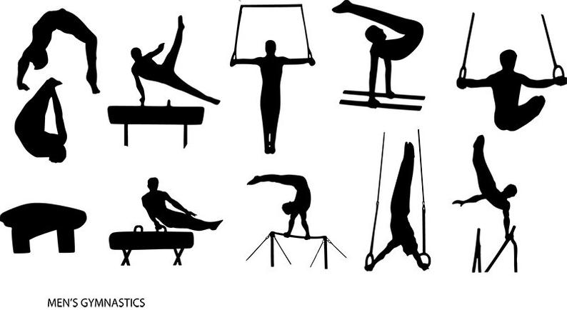 GYMNASTICS Male Gymnast Svg Cut Files Gymnast Instant Download.