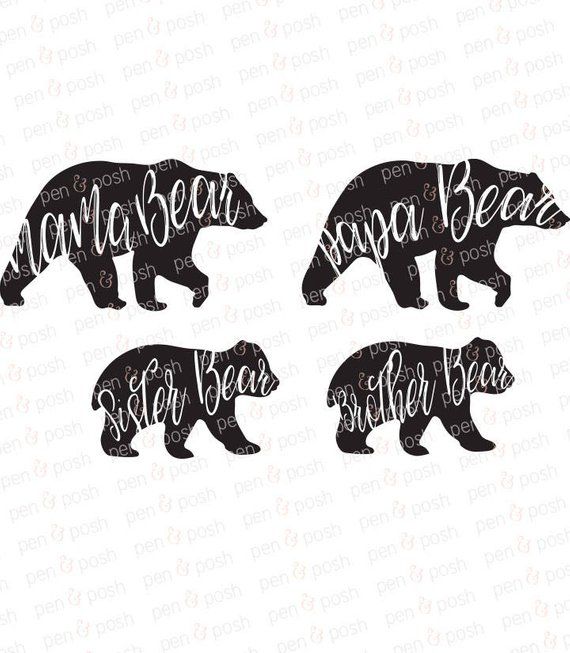 Momma Bear SVG Mama Bear SVG Family Bears SVG Papa Bear.