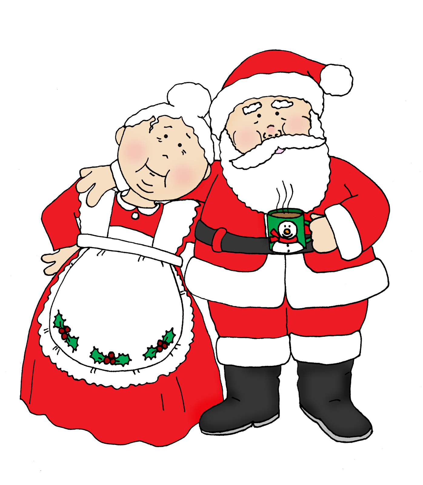 Free Dearie Dolls Digi Stamps: Santa and Mrs. Claus.