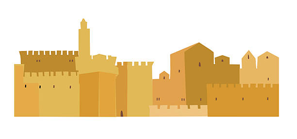 Silhouette Of The The New Jerusalem Clip Art, Vector Images.