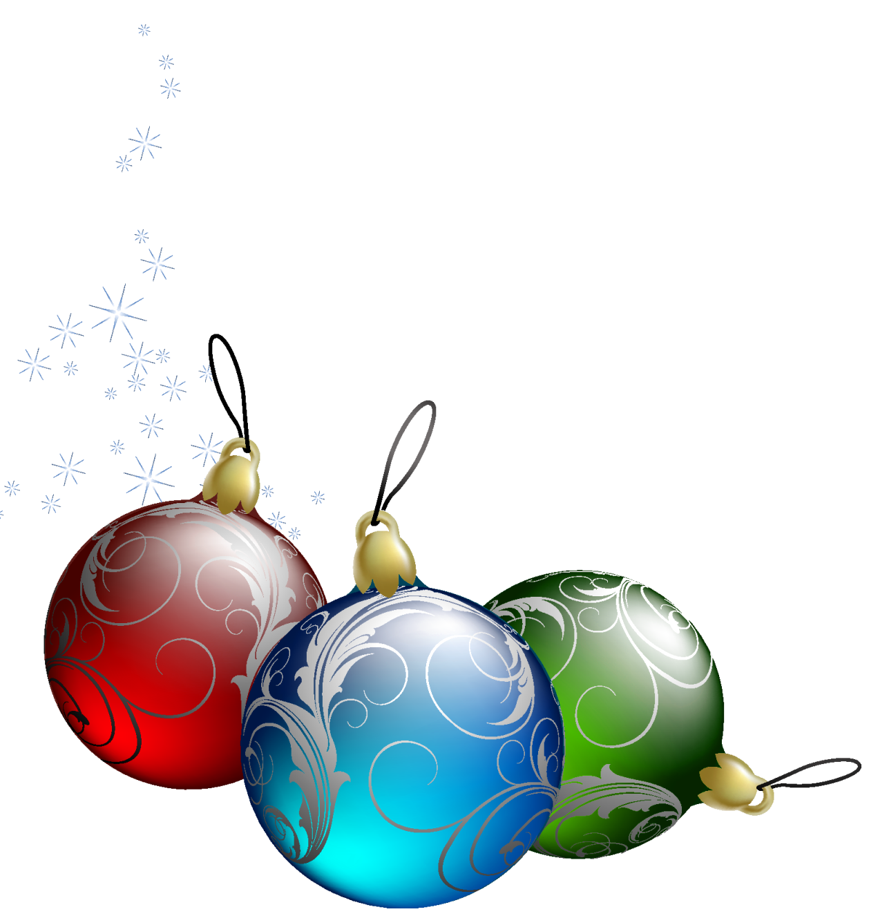 Tree Christmas Transparent Ornaments Clipart.