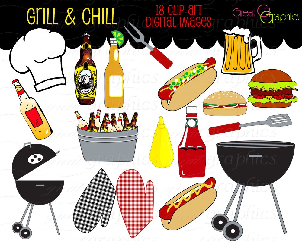 Backyard Party Clipart.