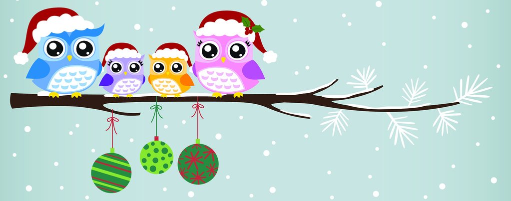 Christmas Owl Family.