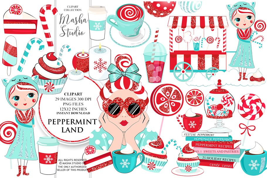 PEPPERMINT LAND clipart ~ Illustrations ~ Creative Market.