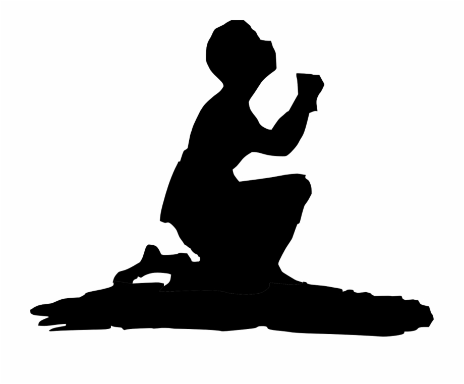 Praying, Prayer, Kneeling, Man, Silhouette, Person.