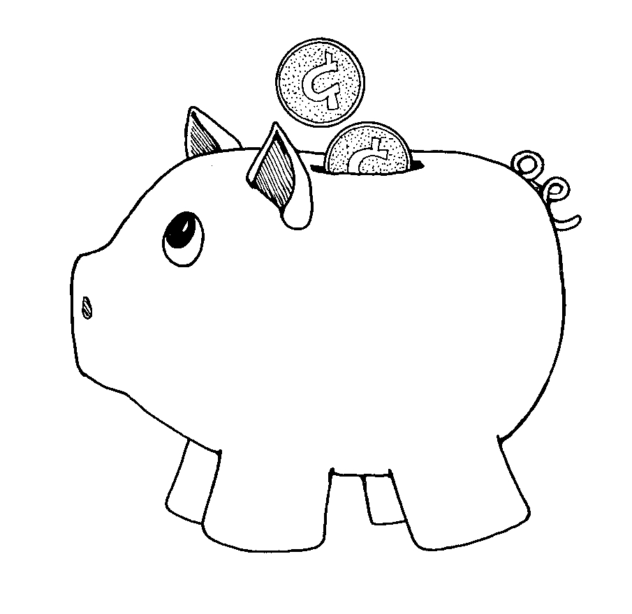 Piggy bank clipart black and white 6 » Clipart Station.