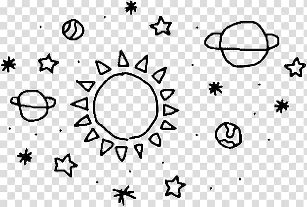 Planets and star illustration, Sticker Drawing PicsArt.