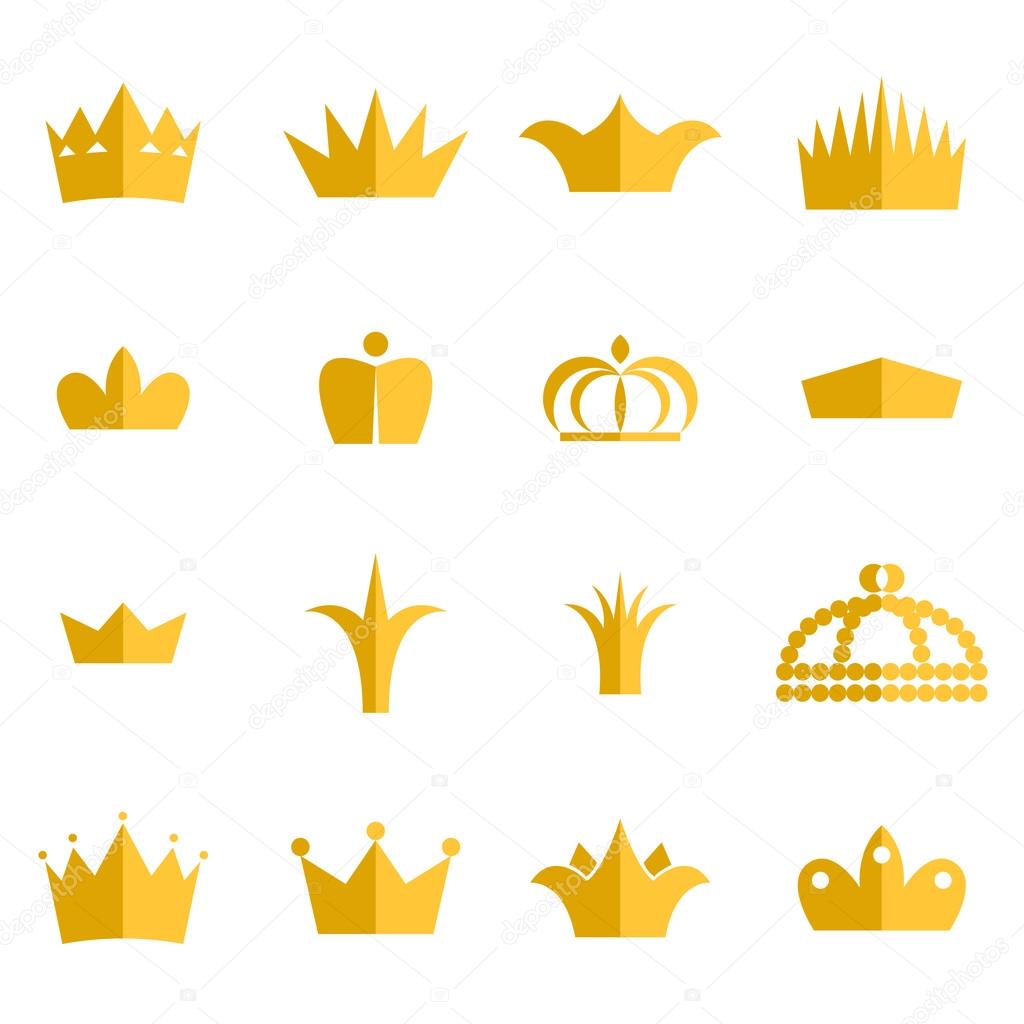 Gold crown clip art vektor set — Stock Vektor © inides #99880892.