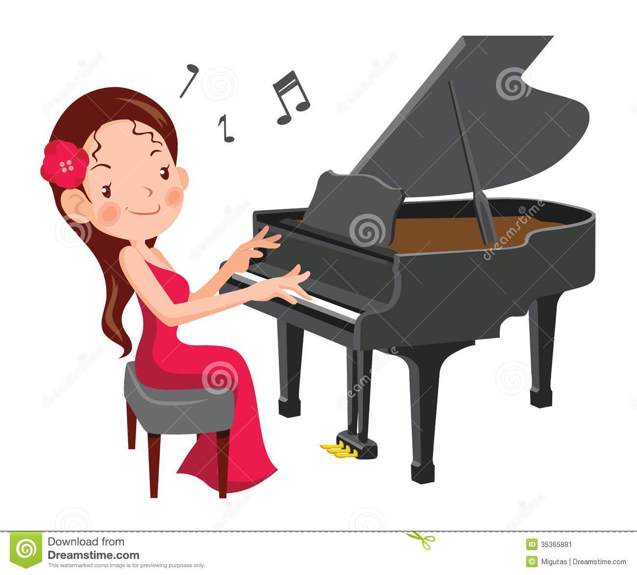 Clipart piano player.