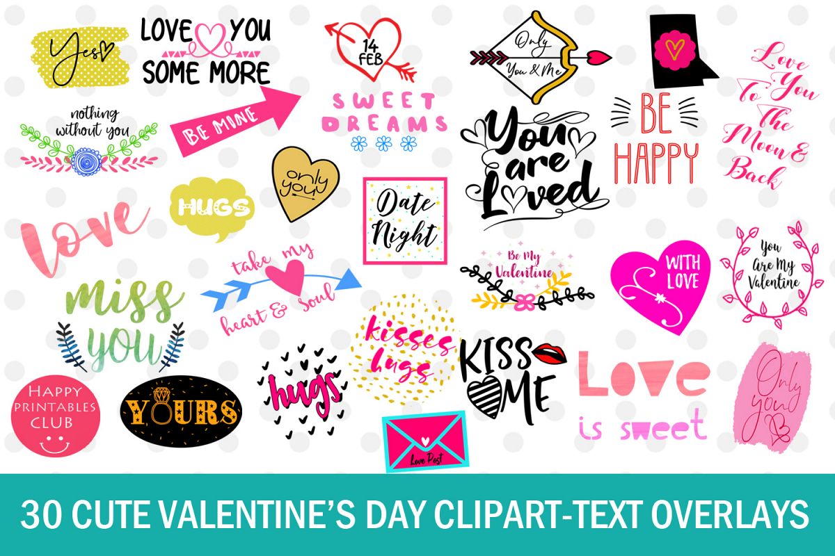 30 Cute Valentines Day Clipart.