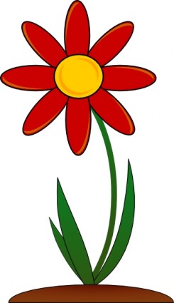 Red Flower clip art.