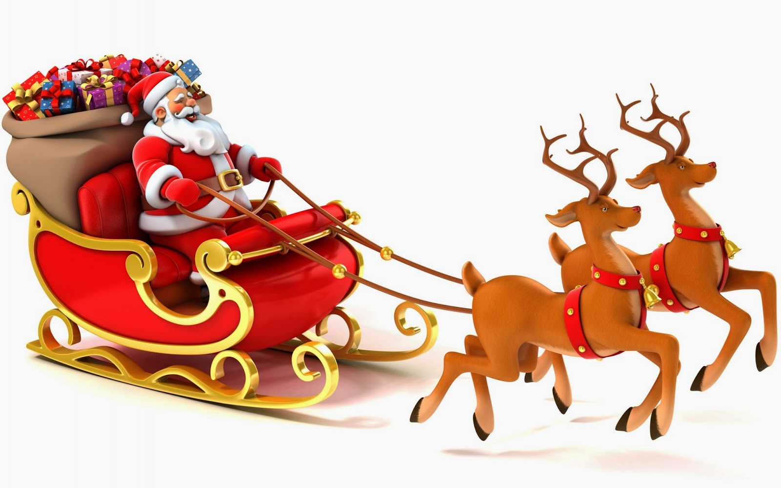 59+ Santa And Reindeer Clip Art.