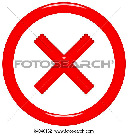 Clip Art of 3d rejected or rated X sign k4040162.