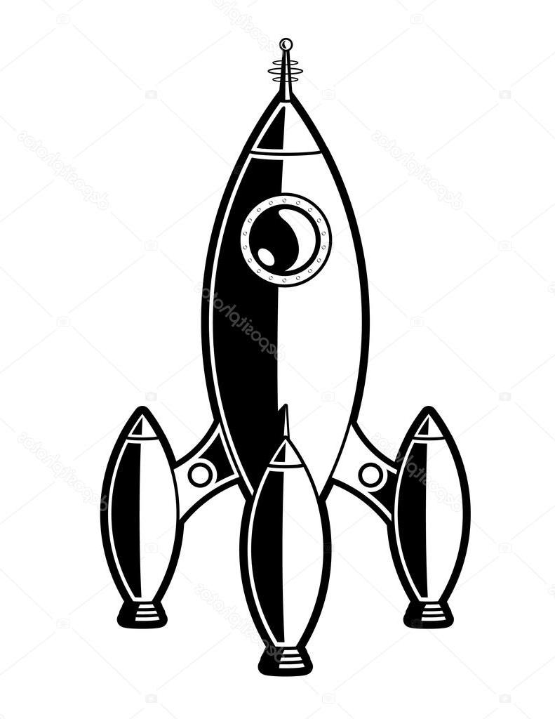 Rocket Ship Clipart Black And White.