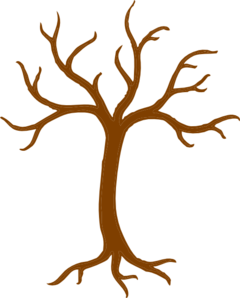 Black And White Tree With Roots Clipart.