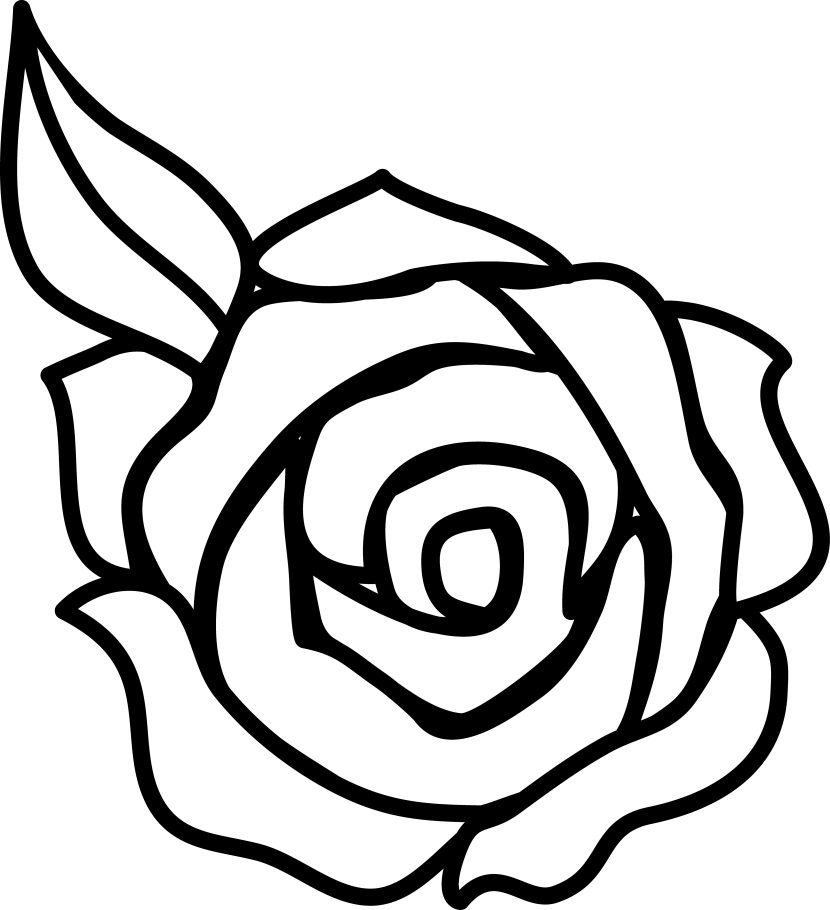 Flower black and white rose flower clipart black and white.