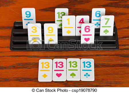 Stock Photographs of playing in rummy game.