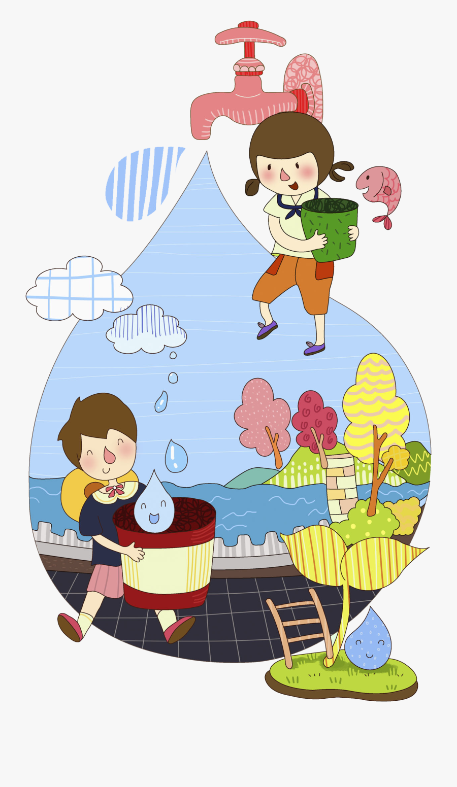 Transparent Save Water Clipart Images.