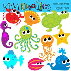 Sea Creatures Clip Art.