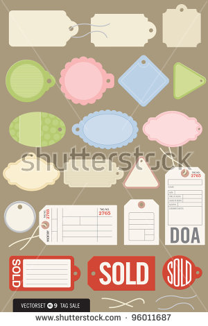 Set Of Twenty Different Vector Tags. Includes Strings, And Colors.