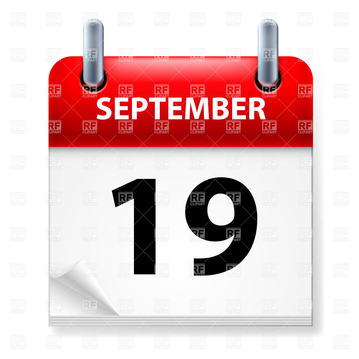 September 19 Calendar Clipart.