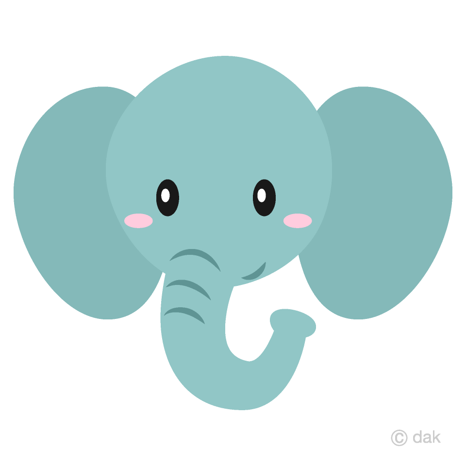 Simple Elephant Face Clipart Free Picture｜Illustoon.