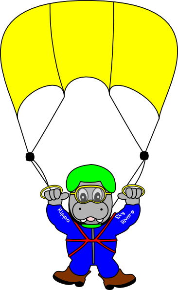 Sky Diver Hippo Clip Art at Clker.com.