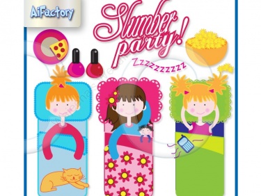 Fun Slumber Party clipart.