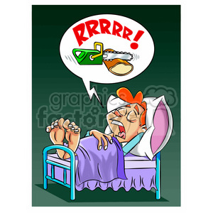 person snoring really loud clipart. Royalty.