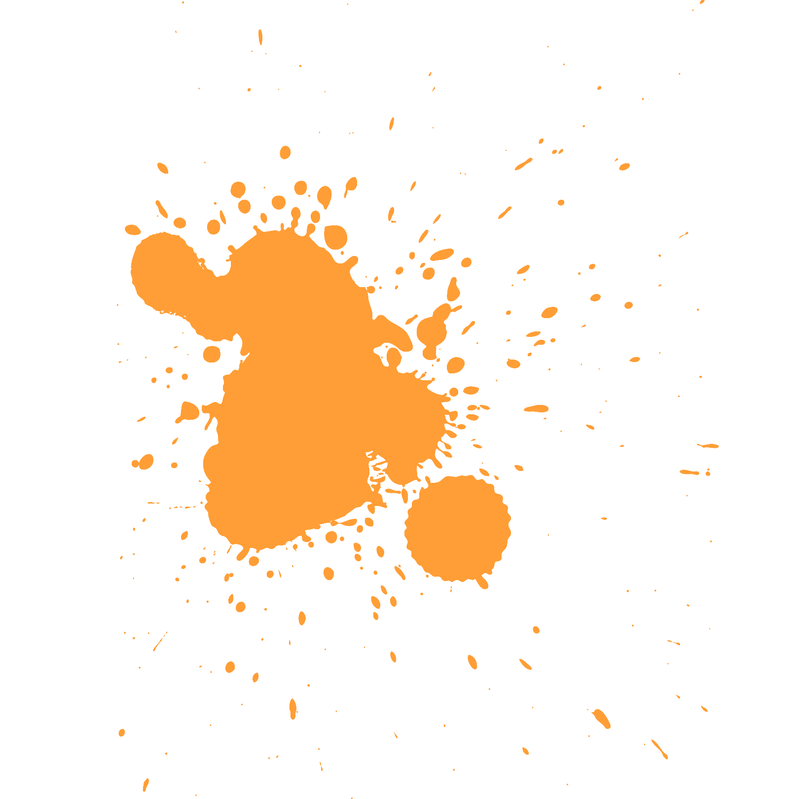 Orange splat png image #38305.