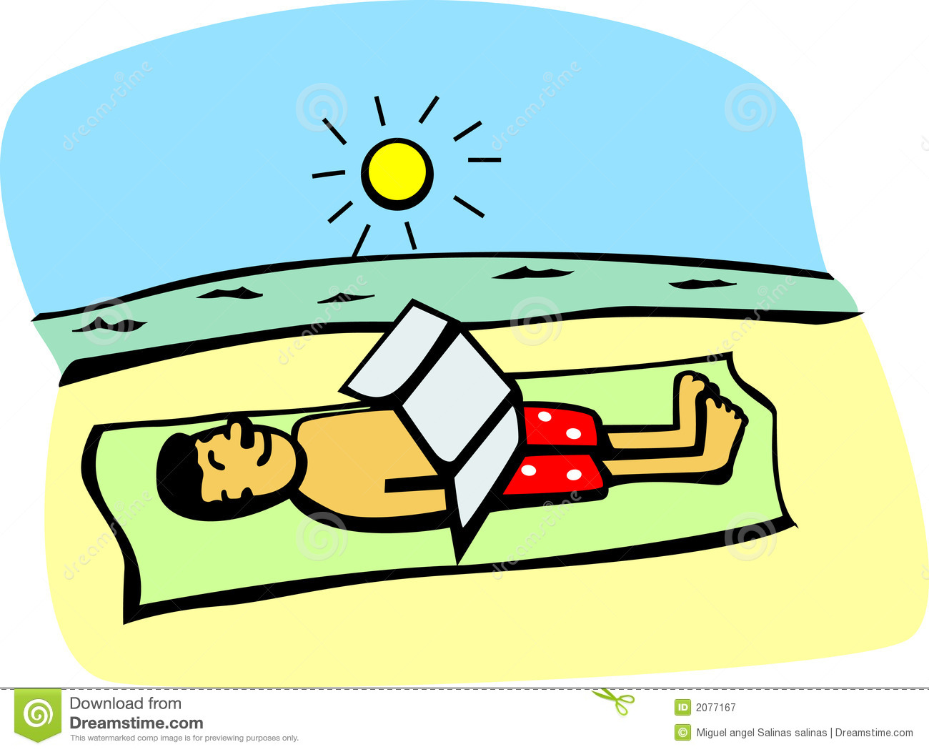 Sun tanning clipart.