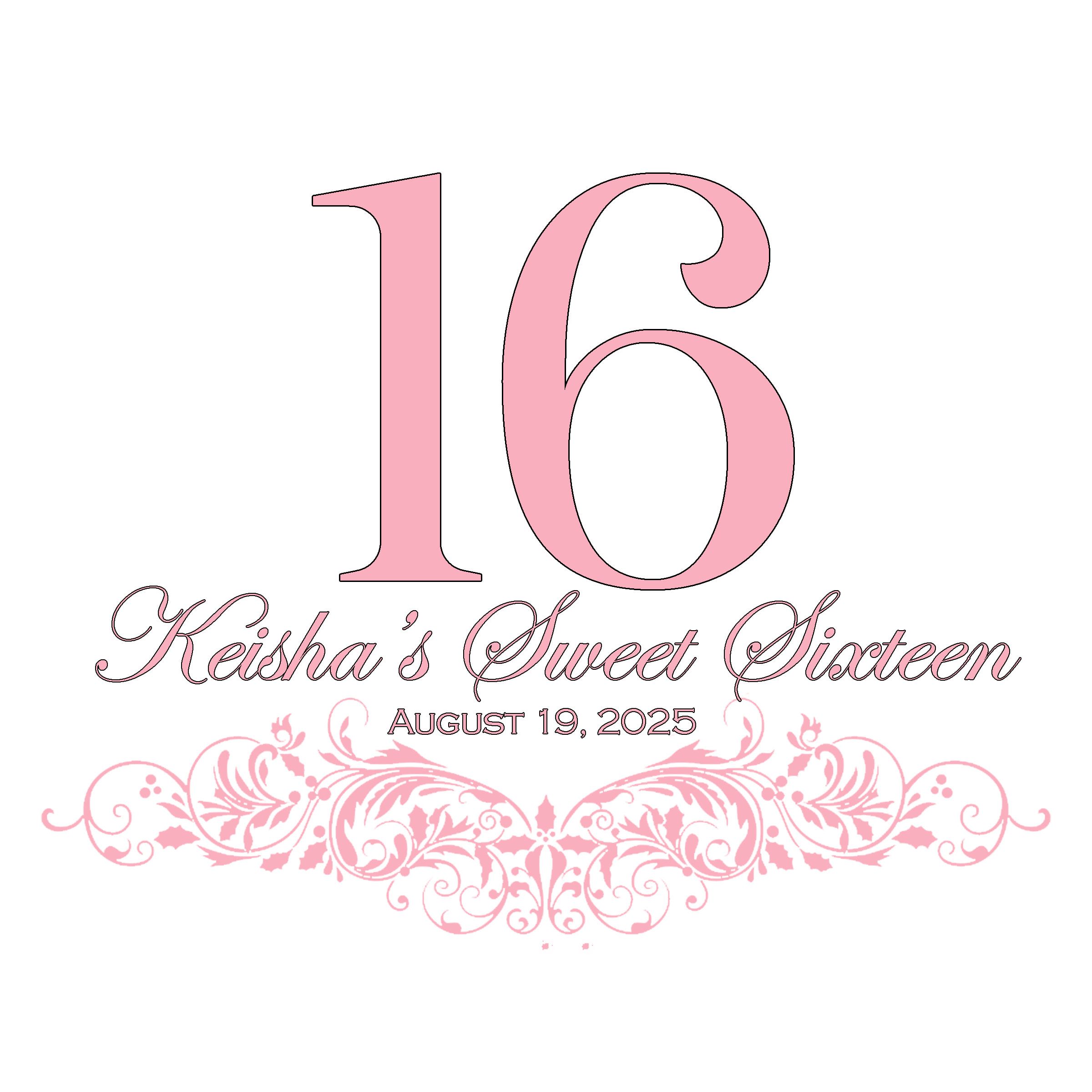 Custom Sweet 16 Party Logo #17, Invitations, Sweet Sixteen.