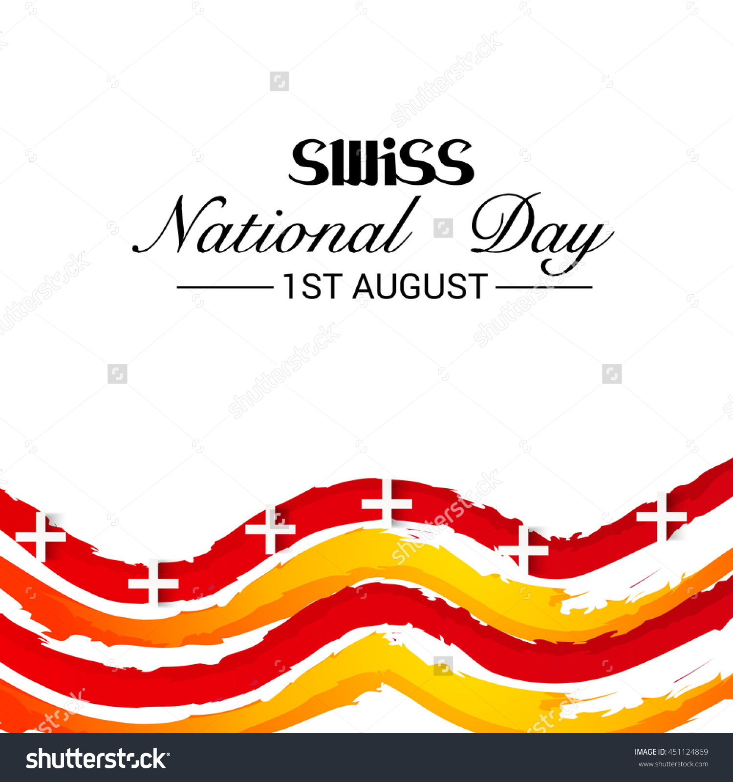 Vector Illustration Wave Background Swiss National Stock Vector.