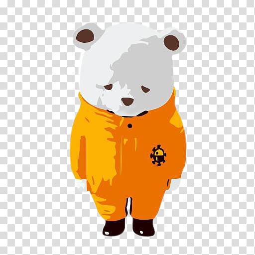 Polar bear Coat Jacket, Small polar bear wearing an orange.