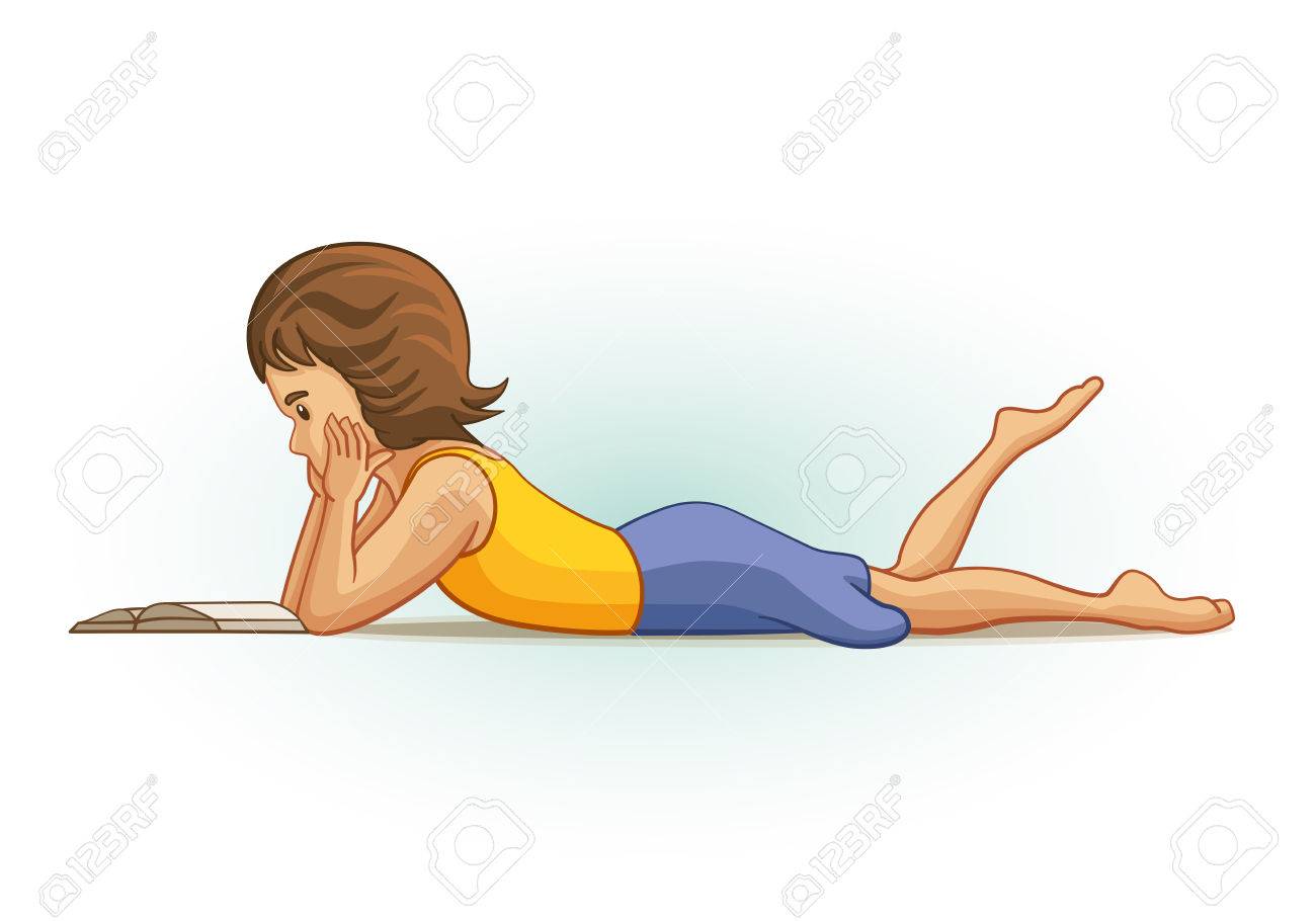 Girl Lying Down Clipart.