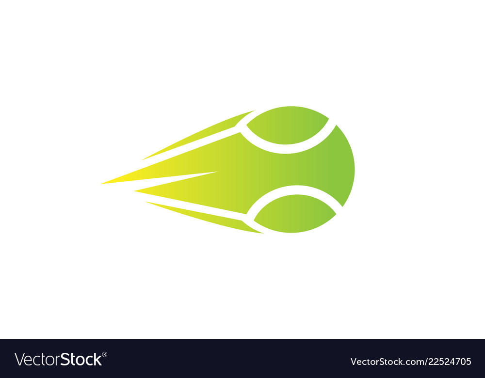 Creative green speed tennis ball logo.