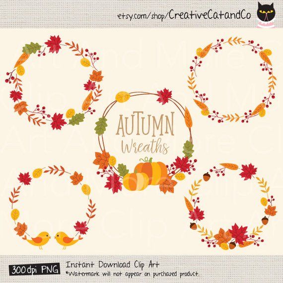 Fall Wreath Clipart Autumn Wreath Fall Leaves Clipart Clip.