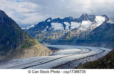 Stock Photos of Cloudy day in the alps.