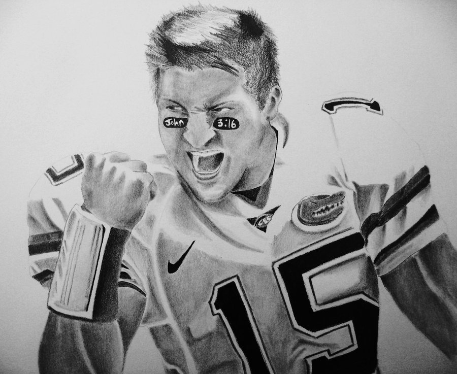 Tim Tebow Drawing Picture.