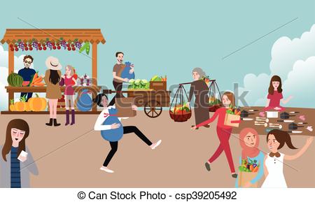 Traditional market stall Clipart Vector and Illustration. 163.