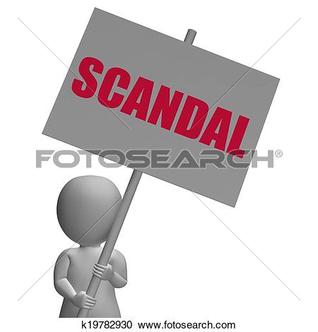 Stock Photography of Scandal Protest Sign Means Political.