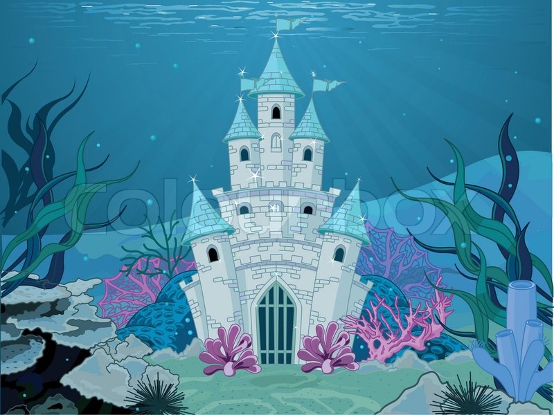 Underwater castle clipart.