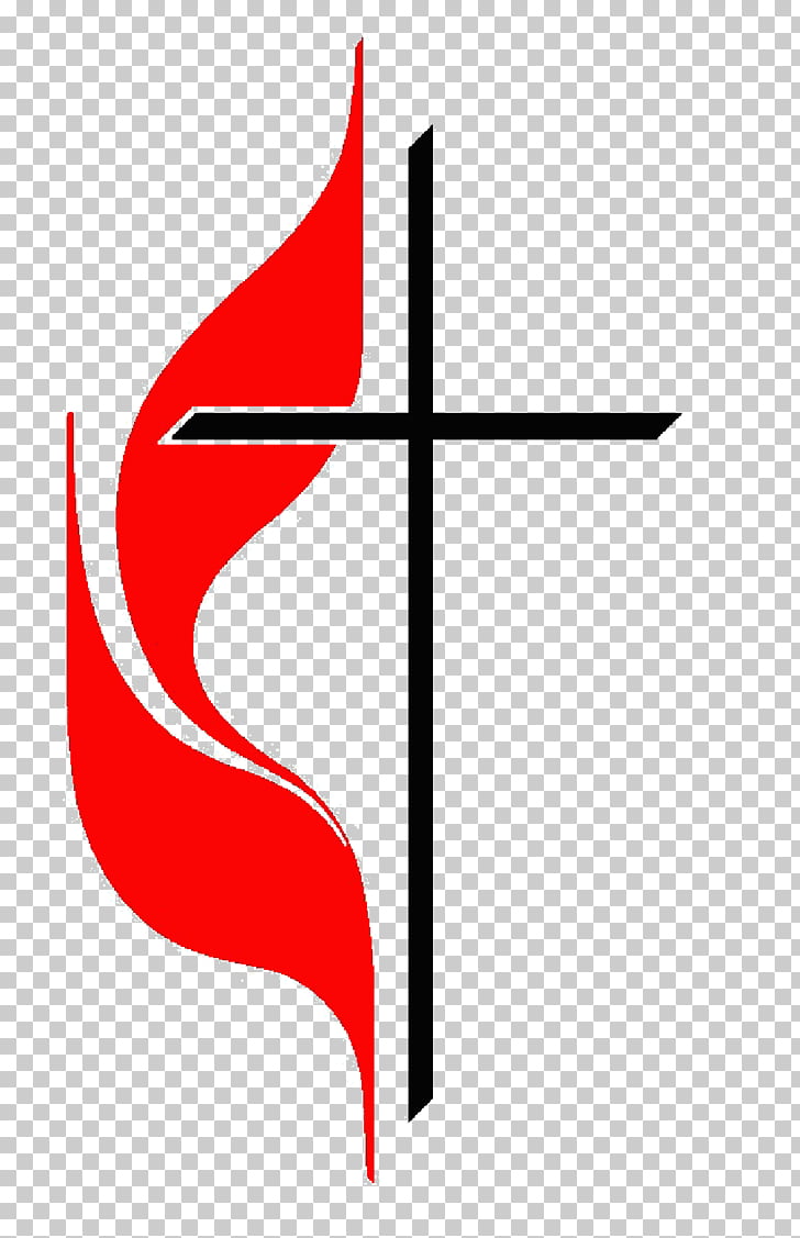 United Methodist Church Cross and flame Holy Spirit.