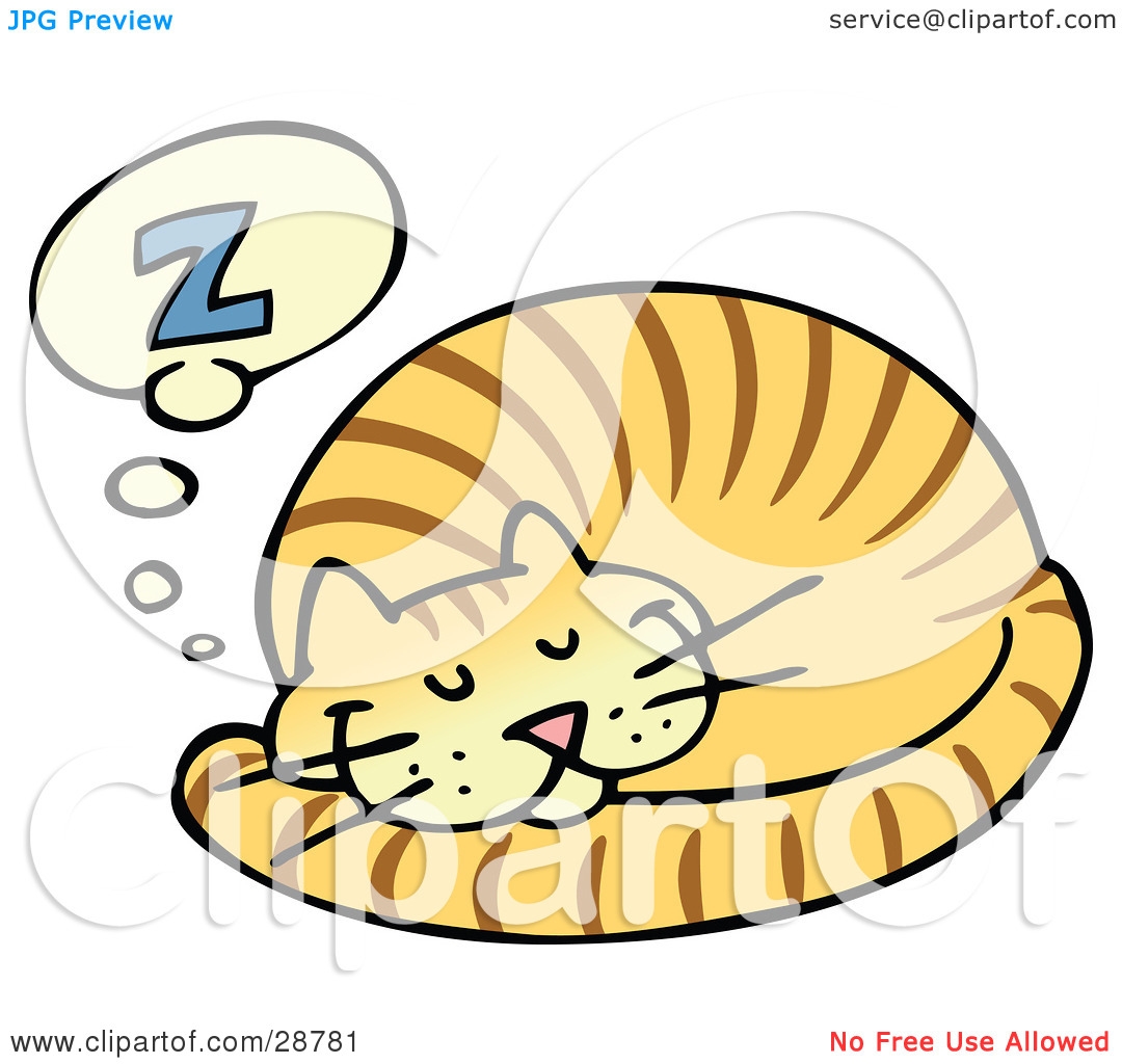 Cat Curled Up Clipart.