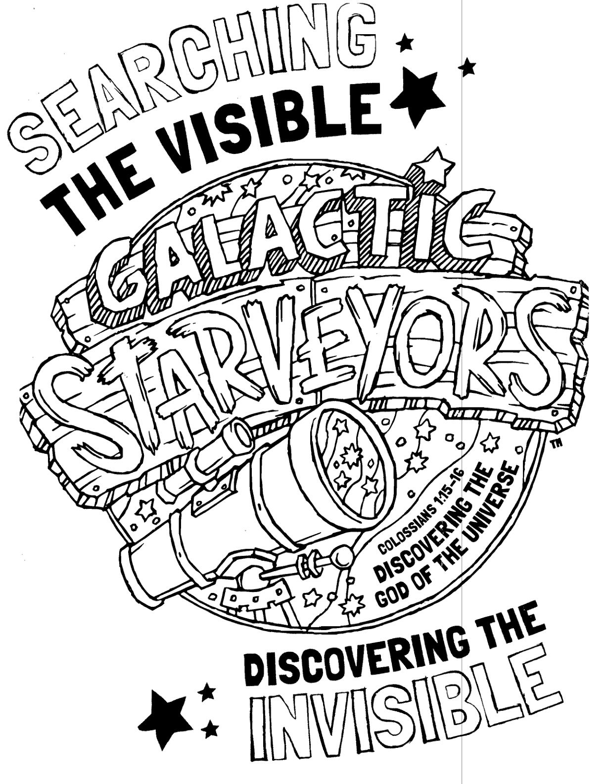 Galactic Starveyors coloring sheet for VBS 2017.