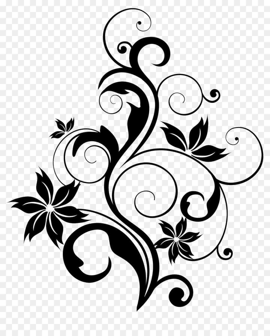 Black And White Flower clipart.