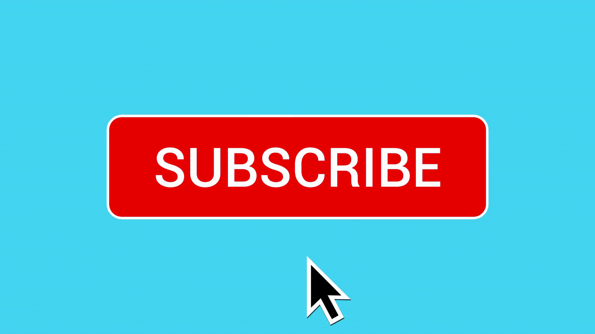 Mouse Clicking Subscribe Button and Bell Notification with White Border and  Pastel Blue Background. Stock Video Footage.